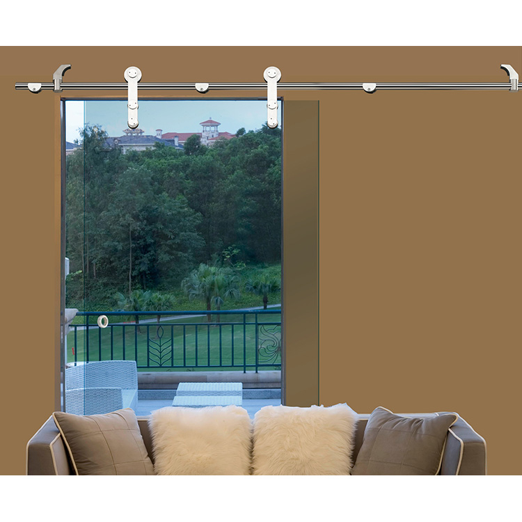 Herrajes para puertas corredizas de vidrio sin marco de acero inoxidable de alta calidad