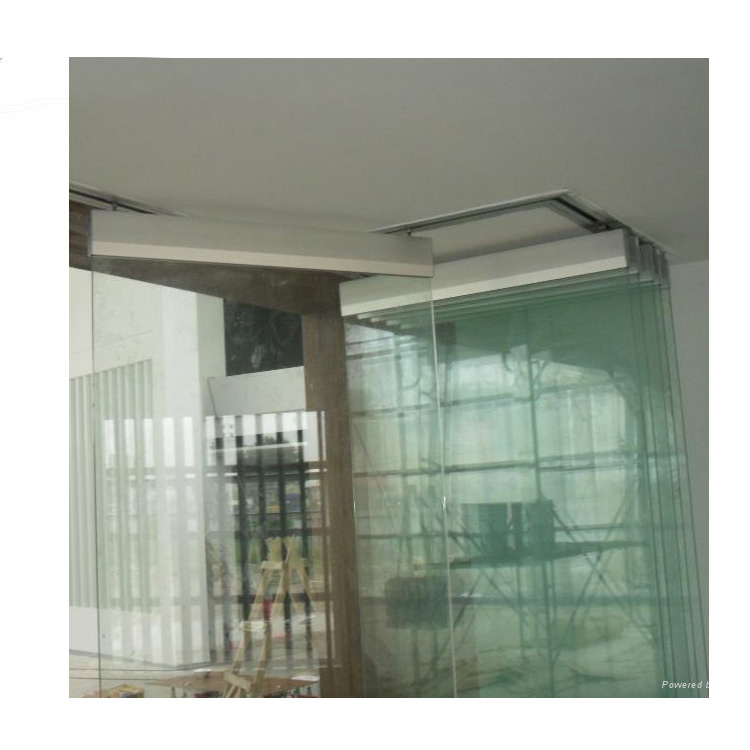 Puerta plegable bi transparente de vidrio templado sin marco