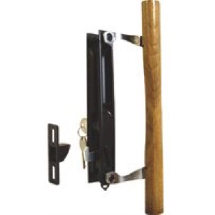 Productos C 1316 Juego de manijas para puerta de patio 3-15/16 pulg. Tirador de madera fundida a presión Blanco Mortaja con llave