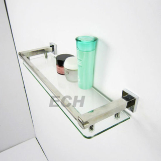 Estante de baño de vidrio individual de acero inoxidable