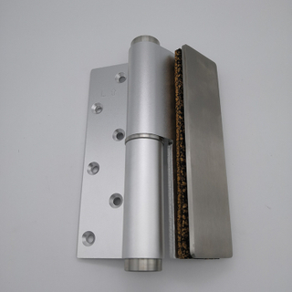 Aluminio plateado, resistente, ajuste de acción simple, cierre suave, bisagra de puerta de vidrio hidráulico, bisagra de cierre de puerta