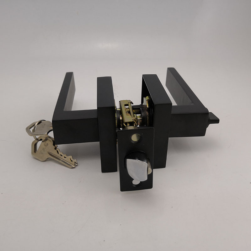 cerradura de puerta negra resistente