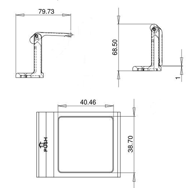 tama&ntilde;o del pestillo de la puerta