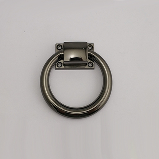 Mango de anillo de puerta de cromo negro de aleación de zinc