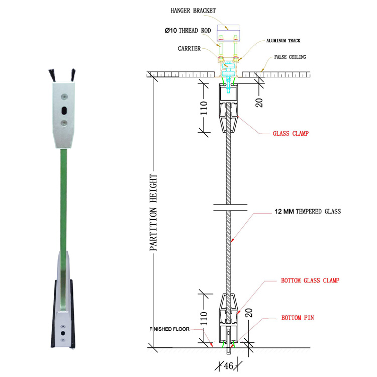Puertas de vidrio plegable interior