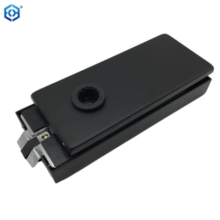 Cerradura de puerta de vidrio corredera universal de acero inoxidable cuadrado negro