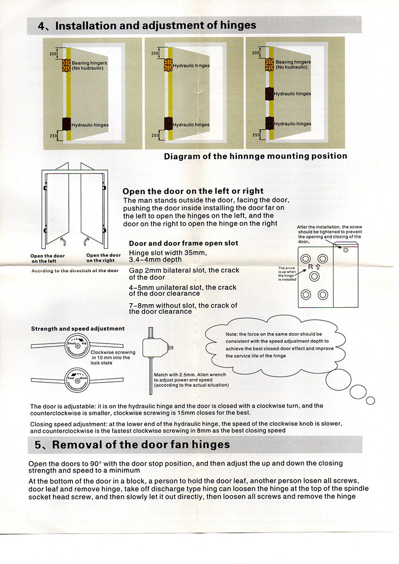 Bisagra de puerta de pivote hidr&aacute;ulico