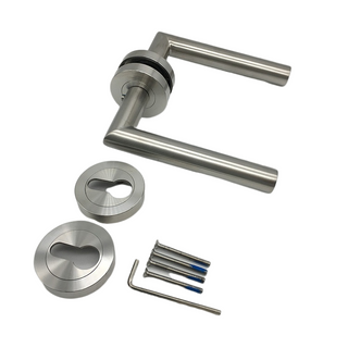 Herrajes para puertas plateados Acero inoxidable níquel cepillado manijas de palanca de entrada antiguas