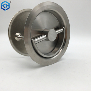 Cierro invisible de acero inoxidable Cierro de la perilla de la perilla de doble cara con pestillo con anillo redondo para la puerta corrediza de bolsillo