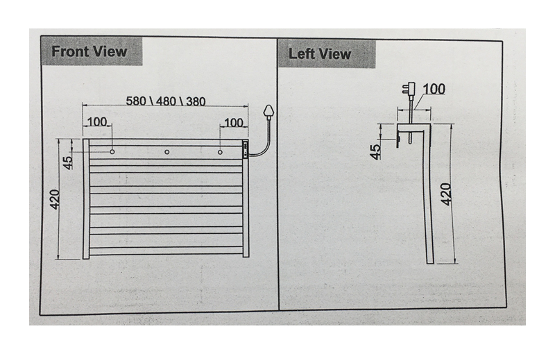 riel de toalla el&eacute;ctrica blanca