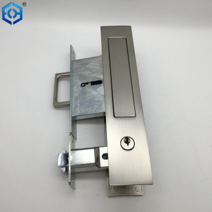 Manija empotrada invisible de aleación de zinc con 3 llaves de bloqueo de puerta corredera de bolsillo 