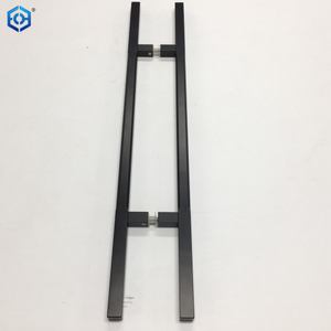 Tiradores de puerta de vidrio de aluminio negro cuadrado comercial al por mayor fabricante de fábrica