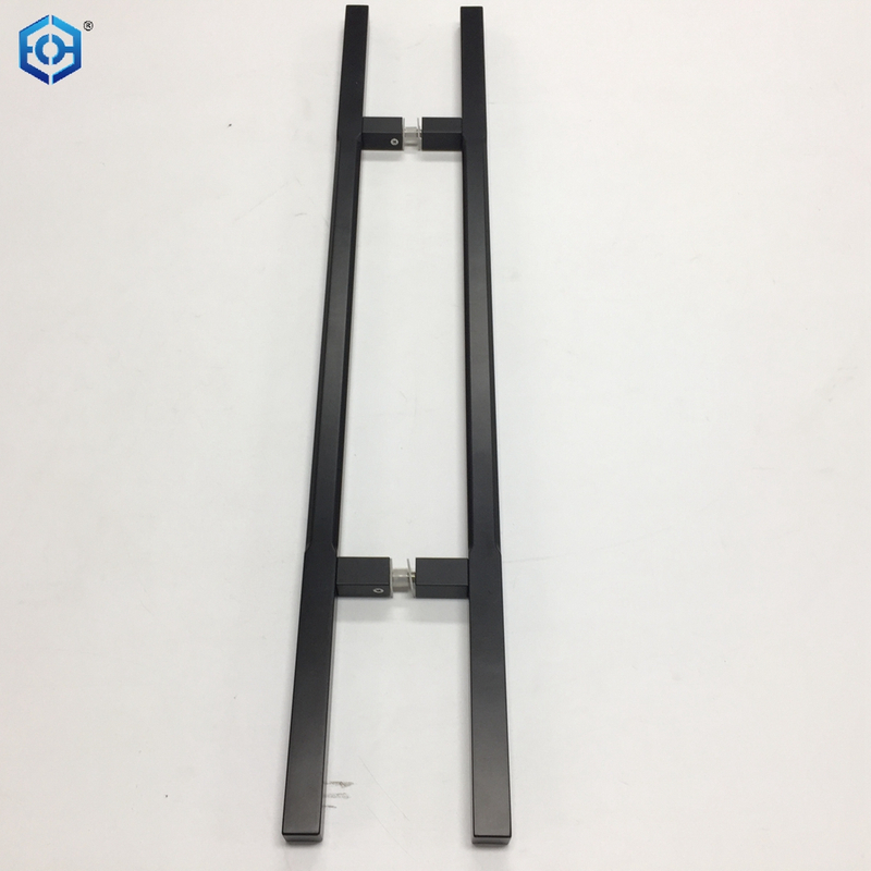 Tiradores de puerta de vidrio de aluminio negro cuadrado comercial al por mayor fabricante de fábrica