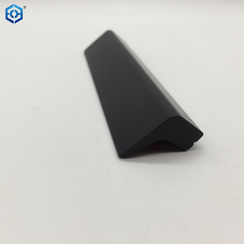 Tiradores de borde de dedo de aluminio negro, manija de perfil de cocina para muebles, cajón, armario, muebles de cocina