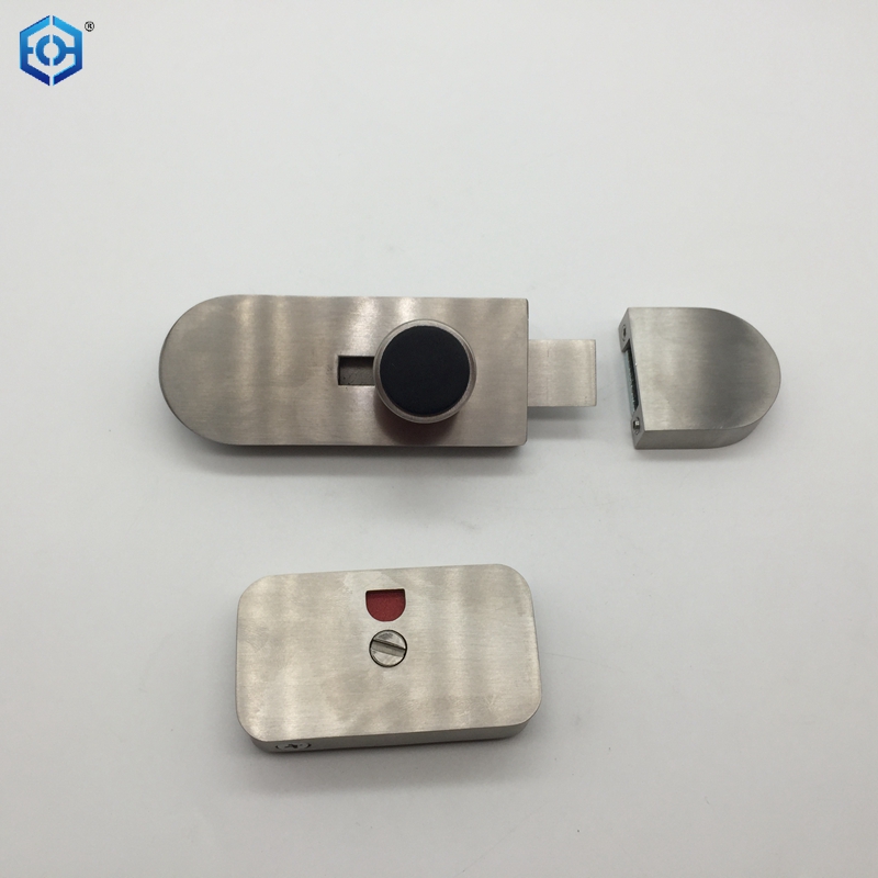 Hardware de partición de inodoro de acero inoxidable 316, indicador de pestillo deslizante, bloqueo de giro de pulgar