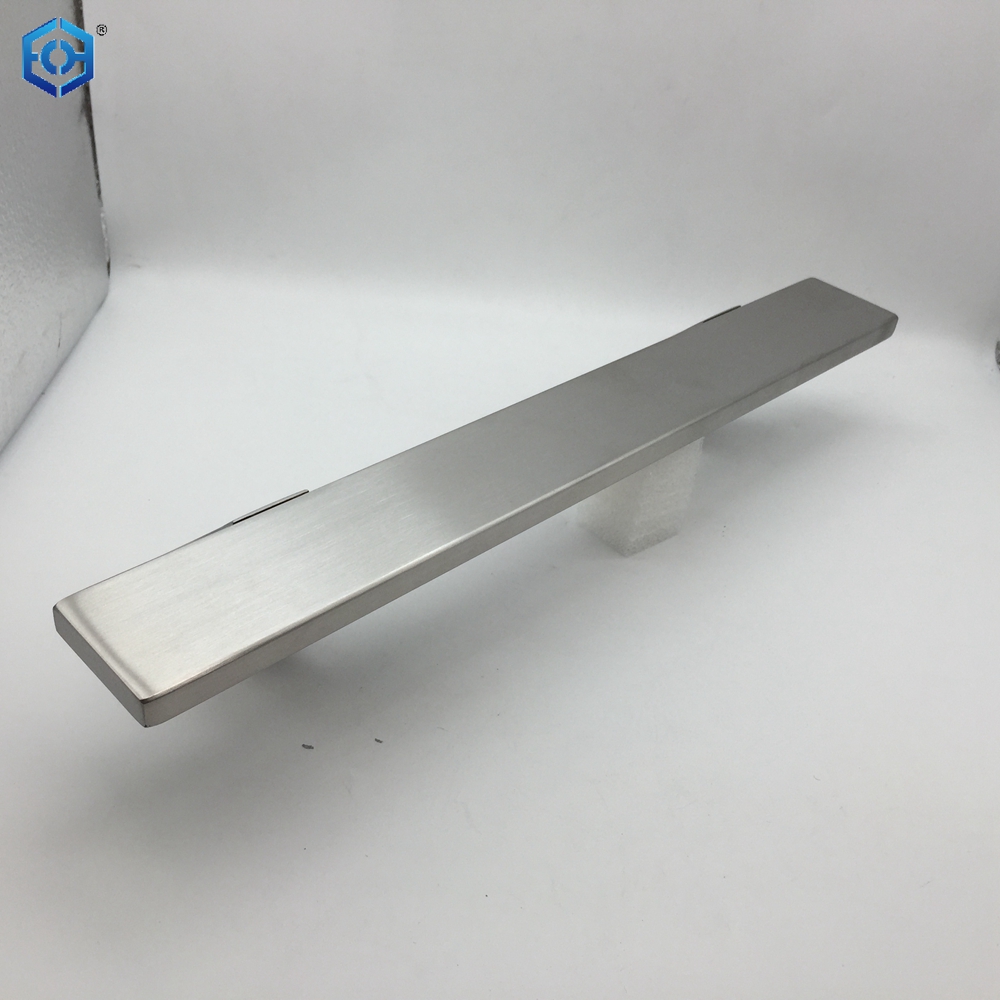 Tirador cuadrado de acero inoxidable 304, barra en T de una cara para puerta corrediza de vidrio