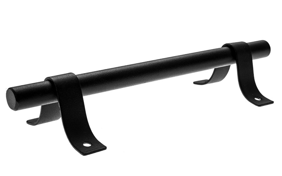 Manija de puerta de granero corrediza r&uacute;stica negra de acero al carbono resistente