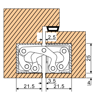 bisagra oculta de aleaci&oacute;n de zinc