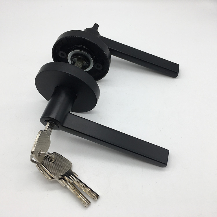 Manijas de puerta interiores sin llave, color negro mate, manija de puerta de armario, palanca de puerta de paso clásica para pasillo y armario, juegos de manijas de puerta de paso