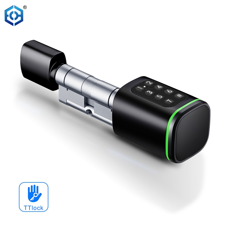 Cilindro inteligente con la aplicación Ttlock Tamaño de cilindro ajustable Contraseña electrónica Bloqueo inteligente