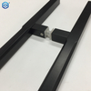 Tiradores de puerta de vidrio de aluminio negro cuadrado comercial al por mayor fabricante de fábrica