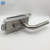 Cerradura de puerta de vidrio sin marco de acero inoxidable plateado con función de privacidad indicadora 