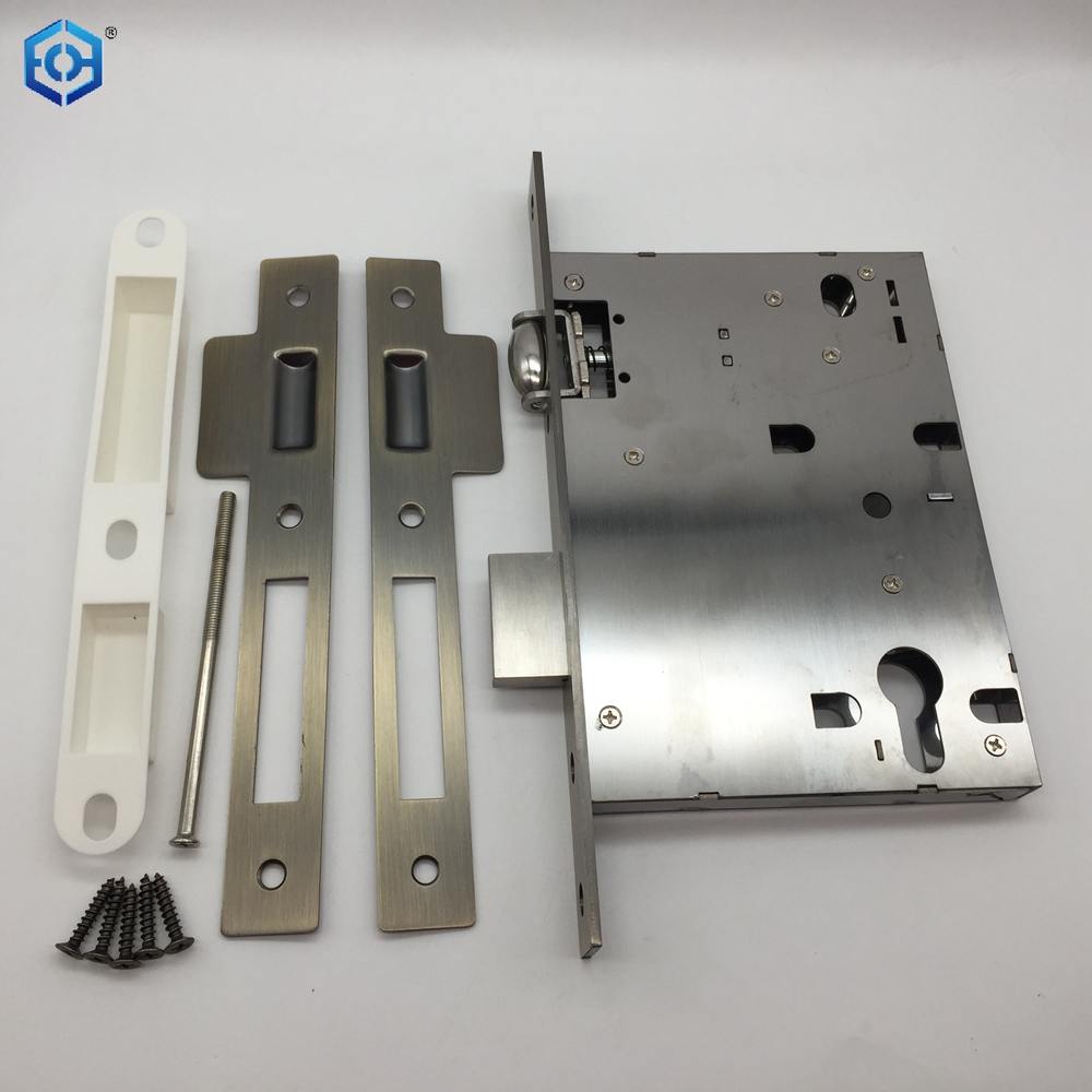 Cuerpo plateado cuadrado resistente modificado para requisitos particulares de la cerradura de puerta de embutir del rodillo de 90m m