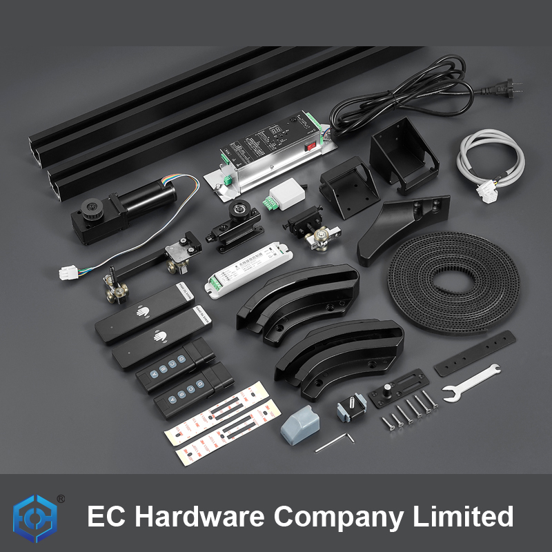 Sistema electrónico de puerta corredera empotrada con compuerta bidireccional para puertas de hasta 80 kg