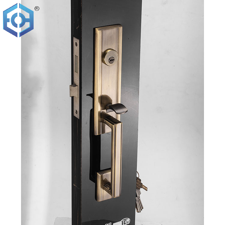 Manija de puerta de entrada con llave de níquel satinado, manija de puerta  exterior con llave, juego de cerraduras de puerta de entrada, manija de