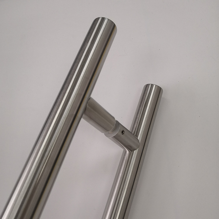 Tirador de puerta de vidrio de tubo moderno de acero inoxidable hueco SSS en forma de H