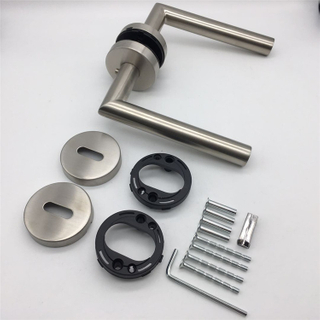 Manijas de puertas industriales del mercado alemán hueco interior de acero inoxidable 304 manija de puerta de doble cara de tubo