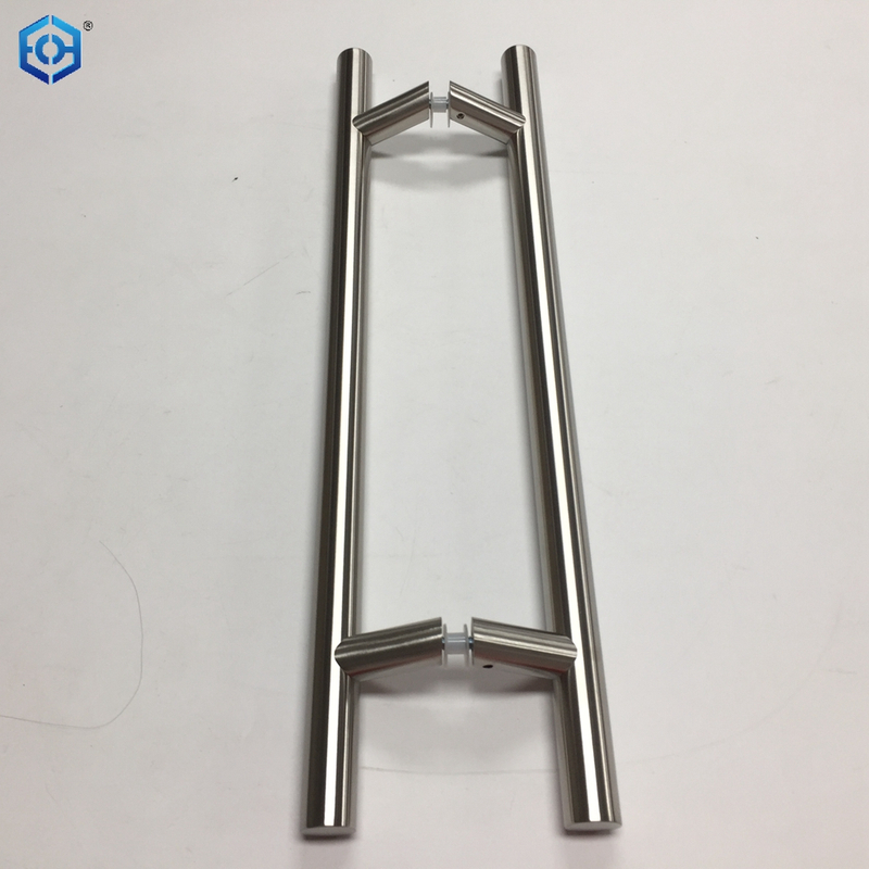 Separadores sólidos Manija de puerta de acero inoxidable 304 de grado comercial resistente, tirador de puerta de granero, tiradores de vidrio, acabado negro mate