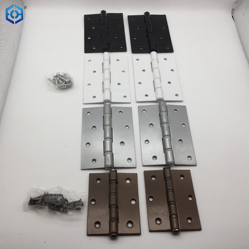 Níquel cepillado de las bisagras de puerta cuadradas de 4 pulgadas con la puerta interior de la esquina cuadrada