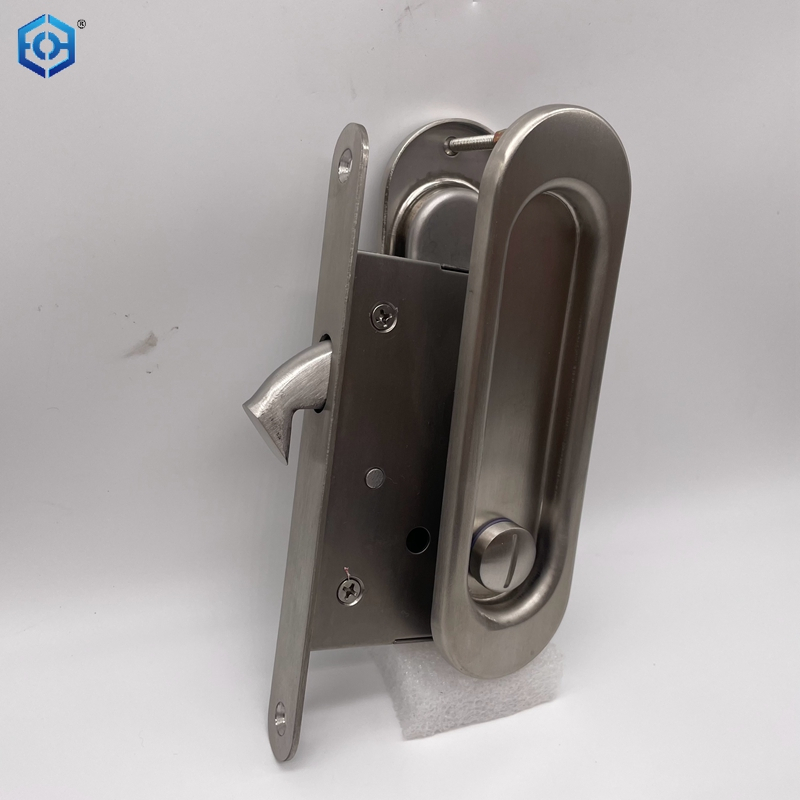 Bargas únicas de acero inoxidable Bloqueo de puerta corredera CLAQUETA INVISIBLE Mango empotrado Puerta de hardware de hardware 