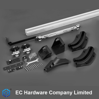 Sistema de rodillo de puerta corrediza empotrada y cierre suave oculto para puerta interior