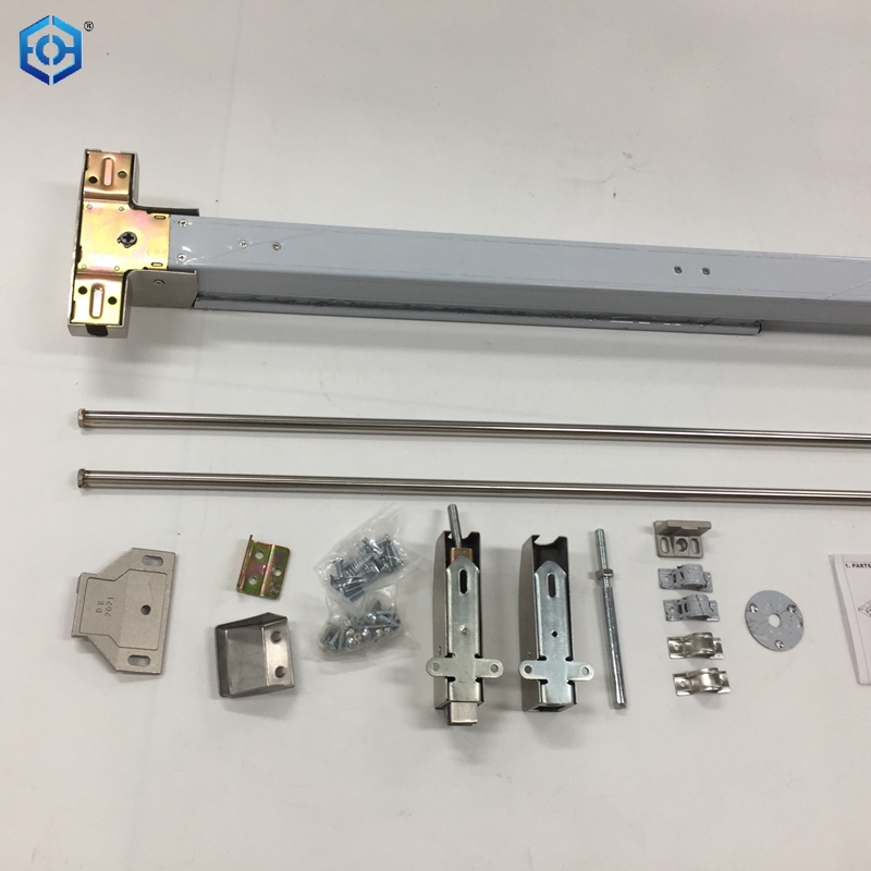 Dispositivo de salida de pánico con cerradura de barra de empuje de pánico con certificación UL para puerta doble resistente al fuego