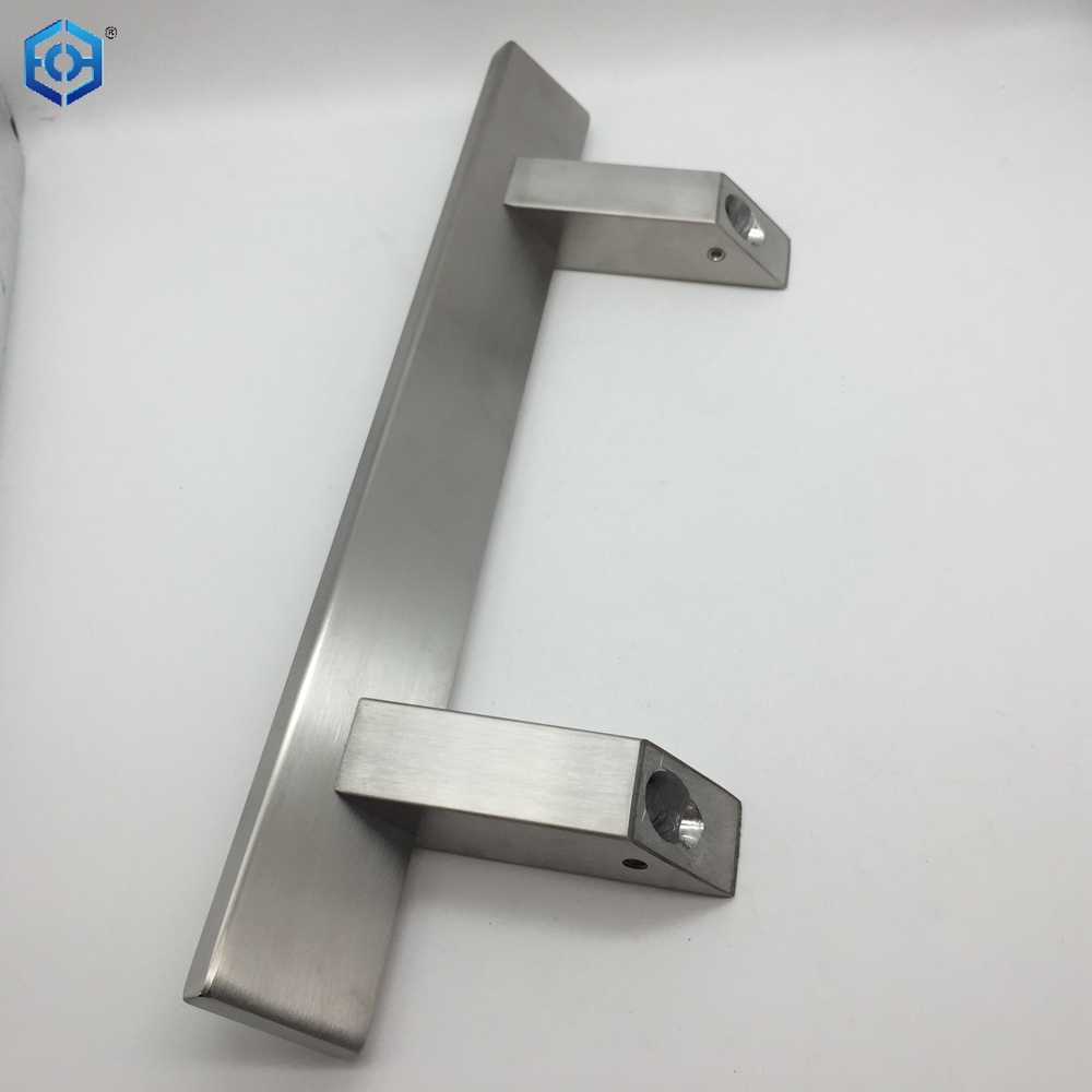 Tirador cuadrado de acero inoxidable 304, barra en T de una cara para puerta corrediza de vidrio