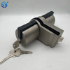 Pandilla de puerta de aleación de zinc de níquel satinado con cerradura para puerta de vidrio sin marco