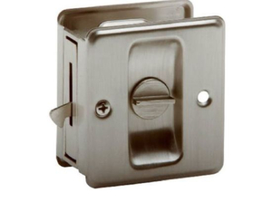 Schlage Lock Dr Lock Cerradura de puerta corredera de níquel satinado Pestillo de privacidad de la puerta de bolsillo