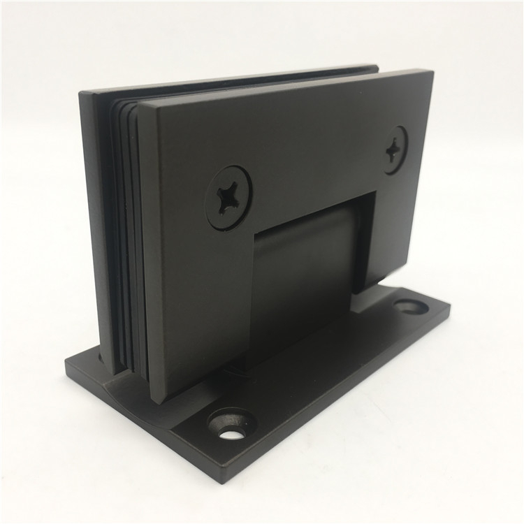 Bisagra de baño de color negro con acabado satinado de lujo de acero inoxidable Bisagra de vidrio para puerta de ducha de vidrio de pared