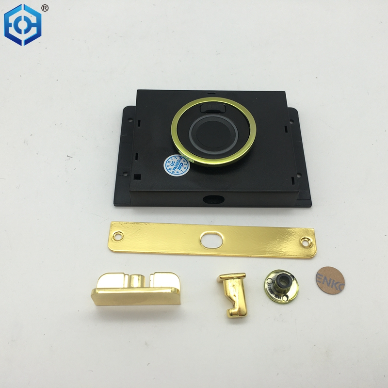Caja de almacenamiento de joyas Joyero de bloqueo de huellas digitales con madera de pino de alta densidad de espejo