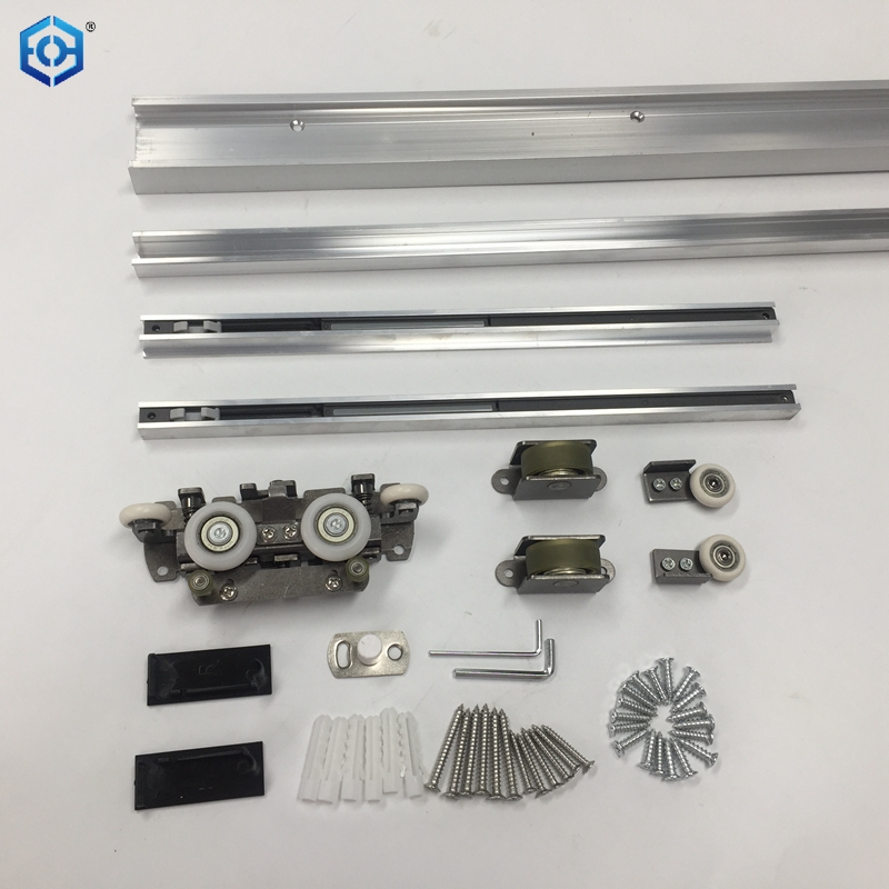 Kit de herrajes para puerta fantasma ocultos de cierre suave de primera calidad con kit de riel deslizante oculto para puertas de 31 a 43 pulgadas Herrajes corredizos de alta resistencia con cierre suave