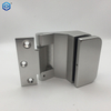 Bisagra de puerta de vidrio de aluminio plateado de pared a vidrio sin marco