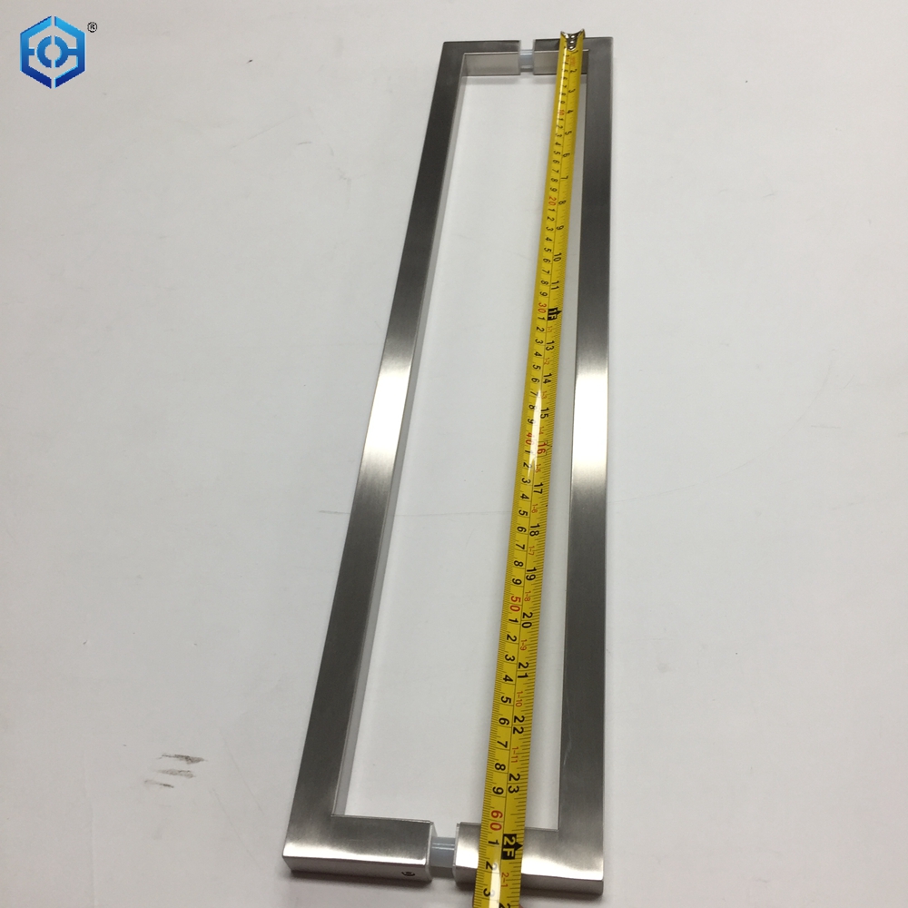 Tiradores de puerta de vidrio de tubo hueco cuadrado de acero inoxidable AB