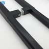 Tiradores de puerta de vidrio de aluminio negro cuadrado comercial al por mayor fabricante de fábrica