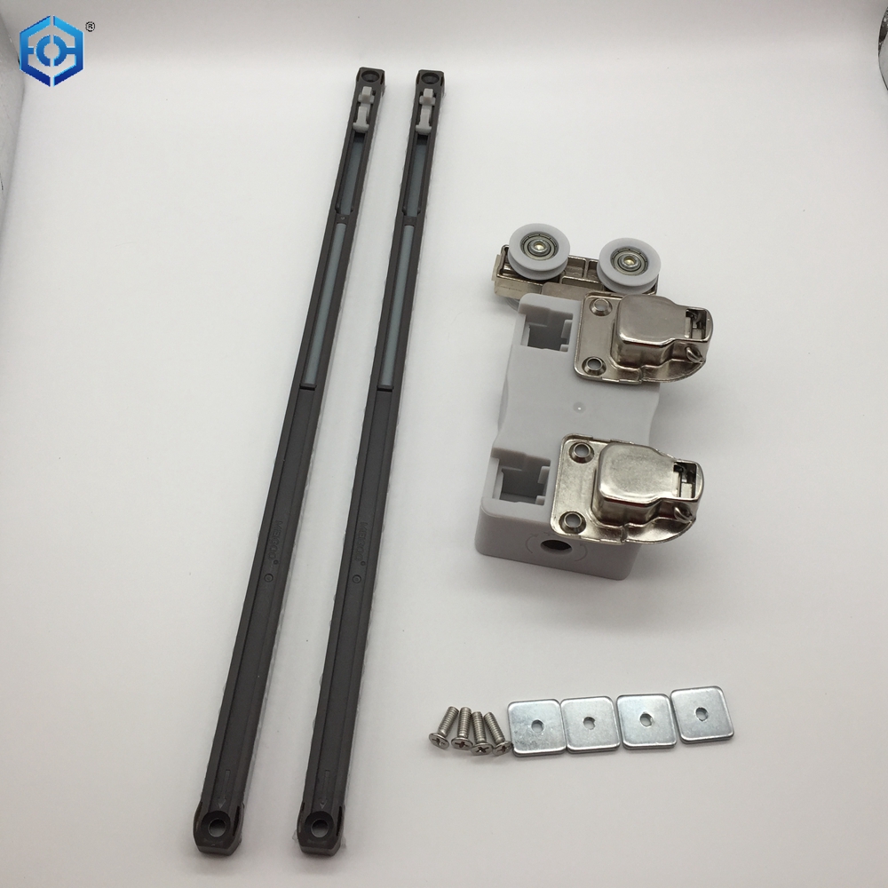 Puerta plegable sin riel inferior para vestidor, armario empotrado, partición oculta, Hardware corredizo ajustable que ahorra espacio