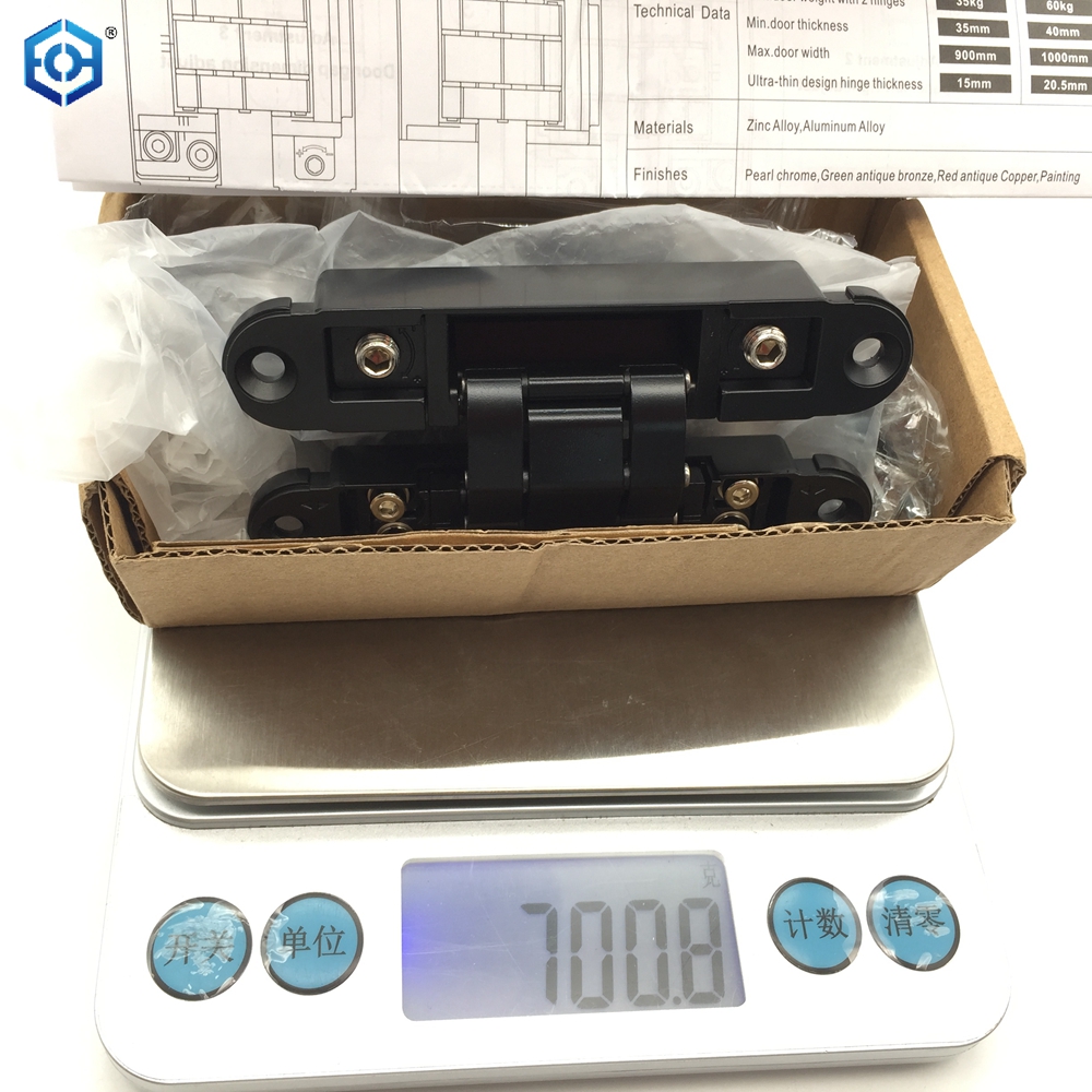 Bisagra oculta de aleación de zinc oculta ajustable invisible estilo italiano alemán 3D para puerta batiente de madera 35 kg