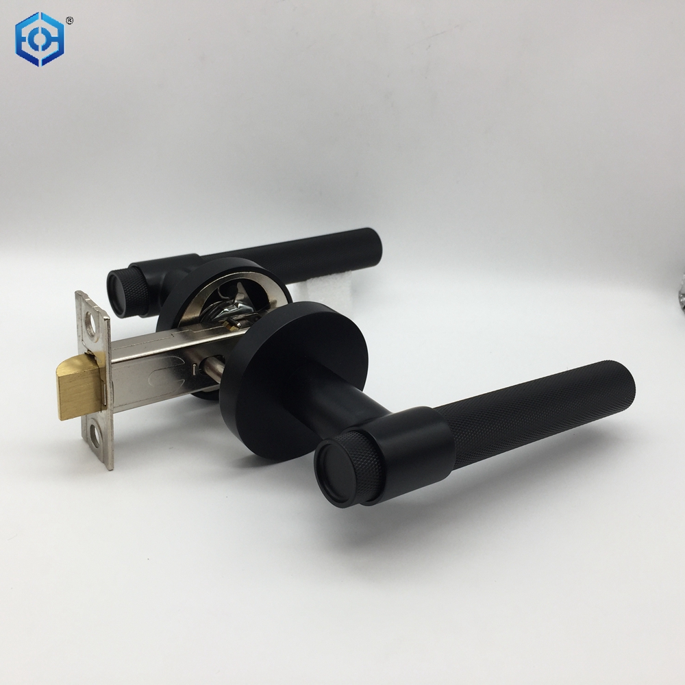 Cerradura de puerta de entrada resistente de latón negro con llaves para puertas interiores exteriores