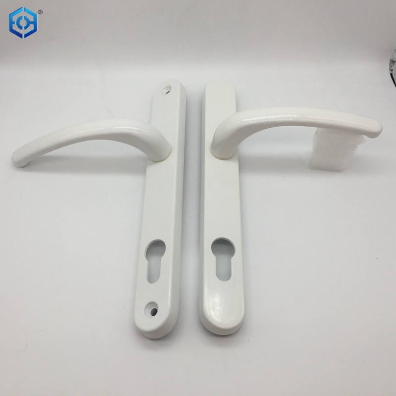 Manija de puerta plana UPVC, manija de puerta Interior negra, blanca y plateada, doble cara, 85/92mm, cerradura de puerta