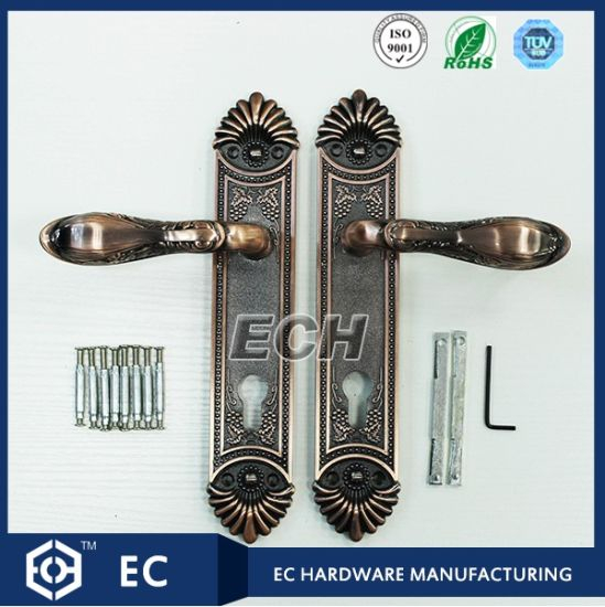 Tirador de puerta de aleación de zinc con aislamiento de hardware Ec (4558)